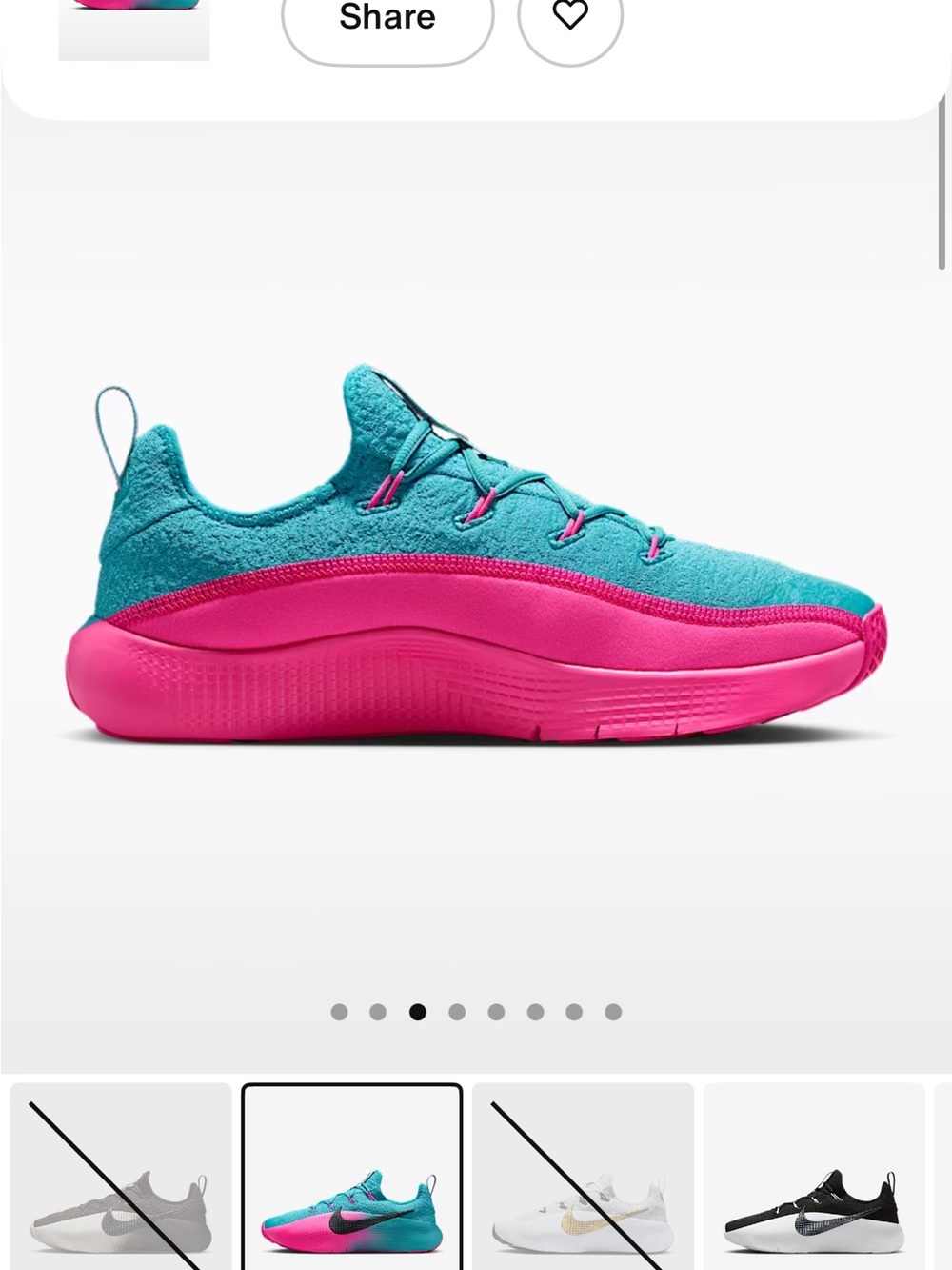 Nike Teal & Hot Pink Low-Top Sneakers - Picture 3 of 4